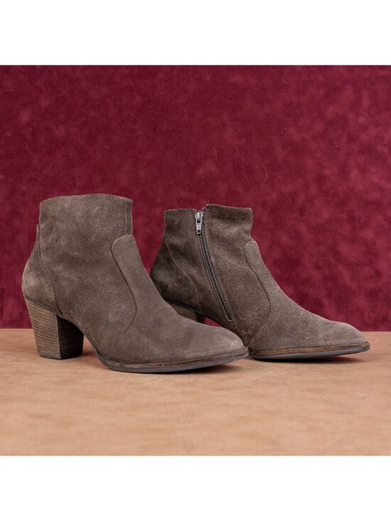 Paul Green Shoes - Paul Green Women Brown Suede Zip Ankle Summer Western Boots sz 10.5US UK8